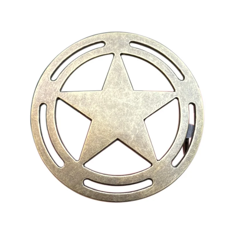 

Hollowed out five-pointed star belt buckle Western style