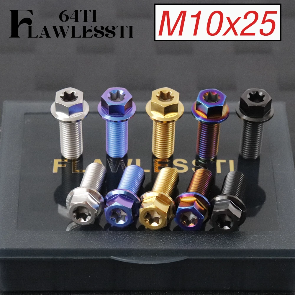 FLAWLESSTI Titanium Bolt M10x25 1.25 1.5 Pitch Brake Caliper Bolt