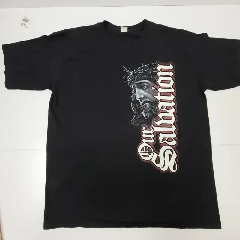 Chemise Jésus-Christ pour hommes, taille XL, couronne de roses épineuses, religieuse, grande face, Y2K