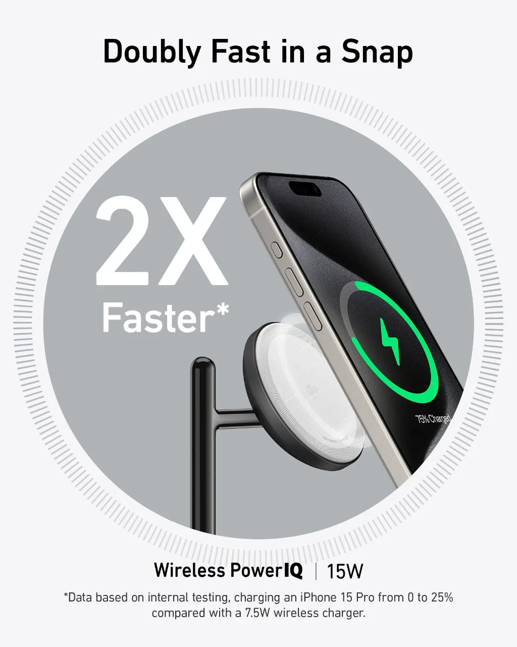 Anker MagGo 3-in-1 draadloos laadstation Qi2-gecertificeerde 15W draadloze oplader voor iPhone 15/15 Pro/14/13 Apple Watch AirPods