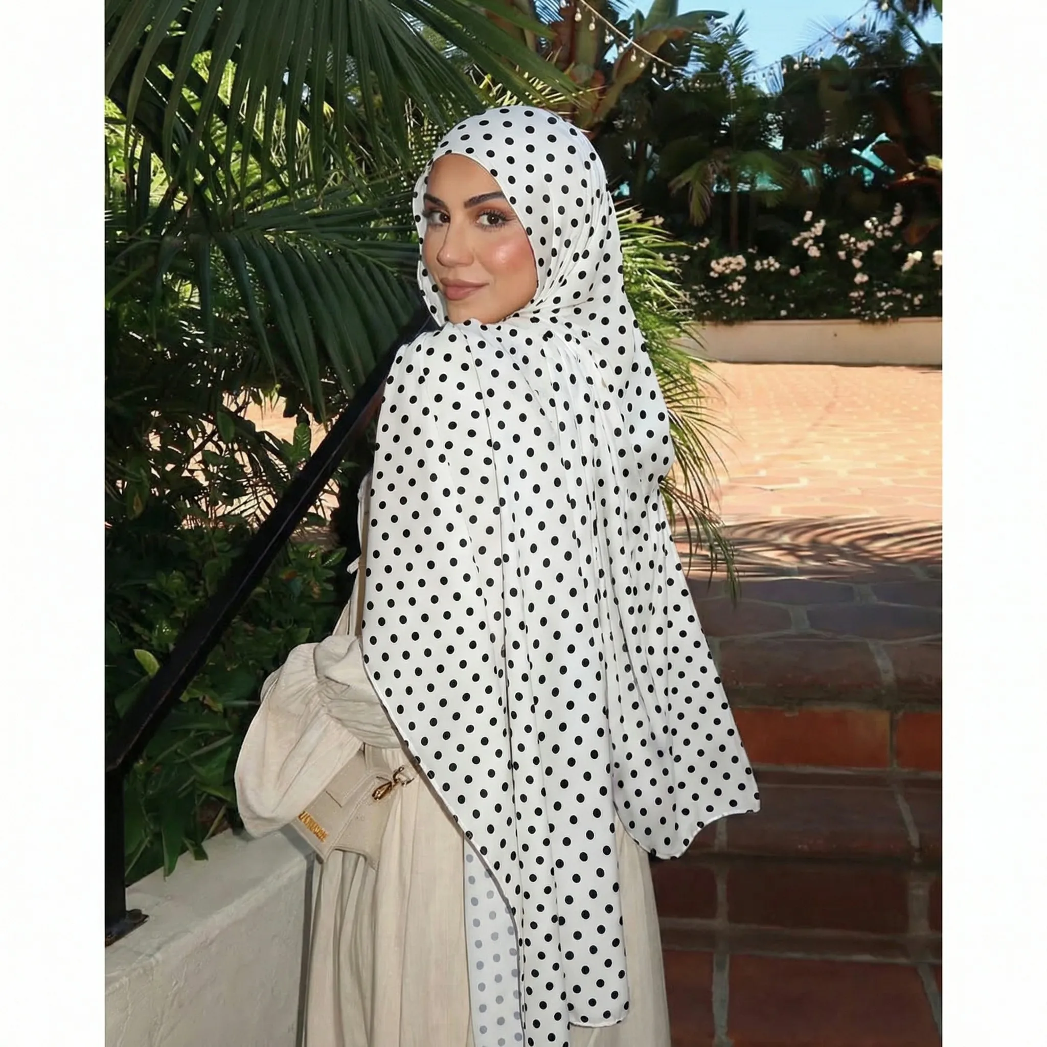 

Богемные хиджабы с точечным принтом для женщин, акварельные шали, мягкие мусульманские хиджабы из модала и хлопка, пляжные солнцезащитные платки, головные уборы для Рамадана