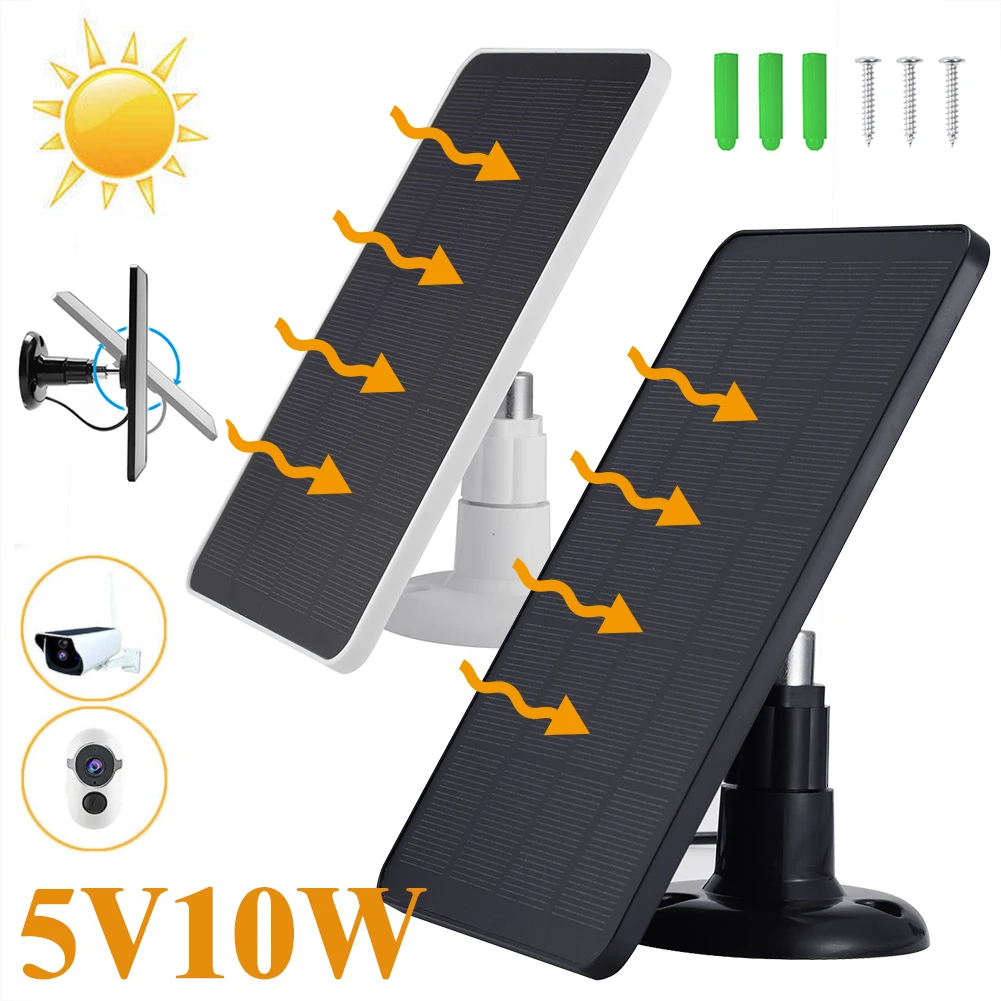 

5V 10W Solar Panel Wall Mounting Monocrystalline Solar Charger Waterproof Security Surveillance Camera Monitor Power Bank