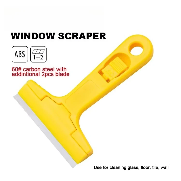 Razor Blade Scraper for Glass Window Ceramic Cleaning With 2Pcs Blade Multi Hand Scraper Tool