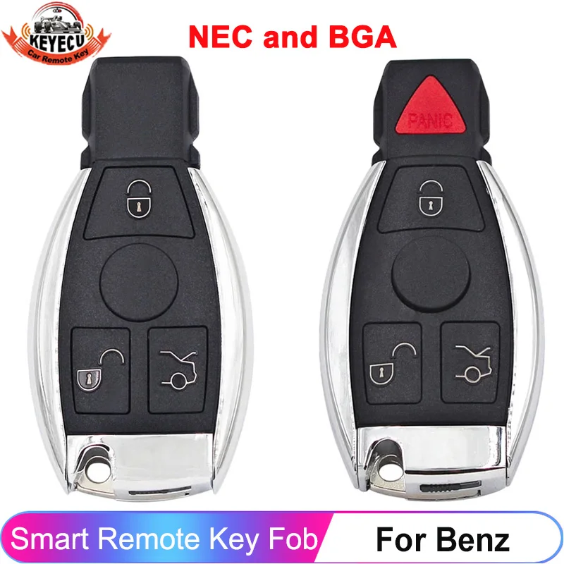 

KEYECU 5 Pieces Car Remote Control Key For Mercedes Benz A C E S Class 315MHz 433MHz Replacement Smart Key NEC and BGA Style