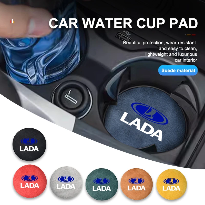 2pcs Car Cup Coaster High Quality Colorful Non Slip Pad Parts For Lada Priora Sedan Sport Kalina Xray Granta Vesta Samara