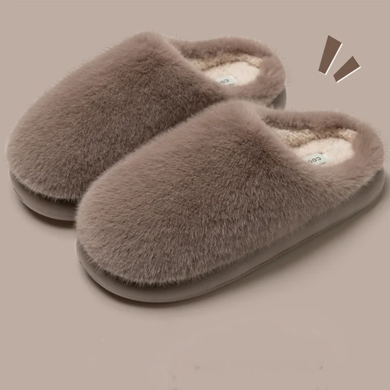 

Winter Women's Faux Fur Warm Slippers-Plush Toe-Cover Slip-Resistant Cotton House Shoes,Soft Cozy Indoor Slides with Thick 2026