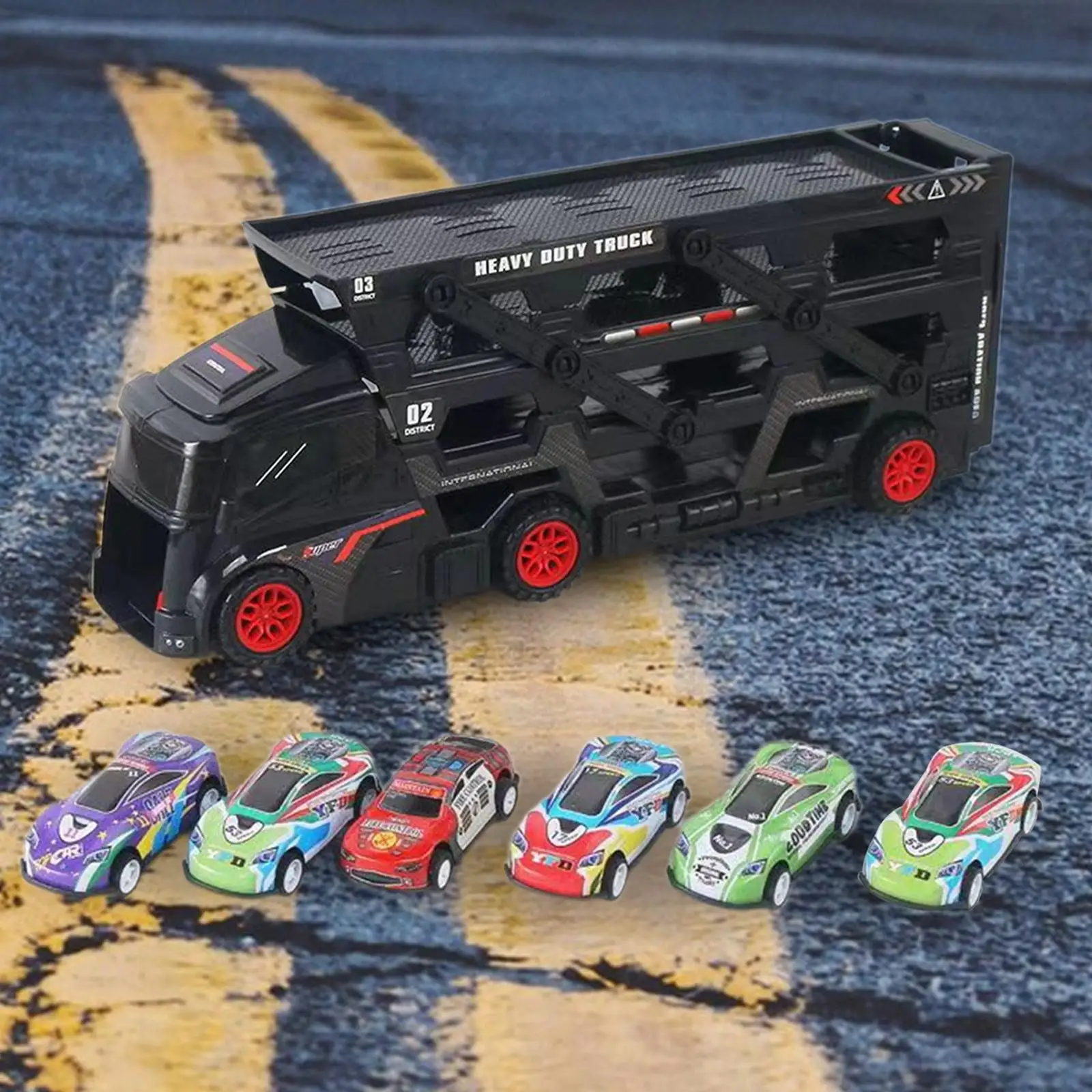 Toy Carrier Truck Hand Eye Coordination Folding Track Truck Toy Car and Trucks Toy Mini Car for Outdoor Kids Gift Girls Travel