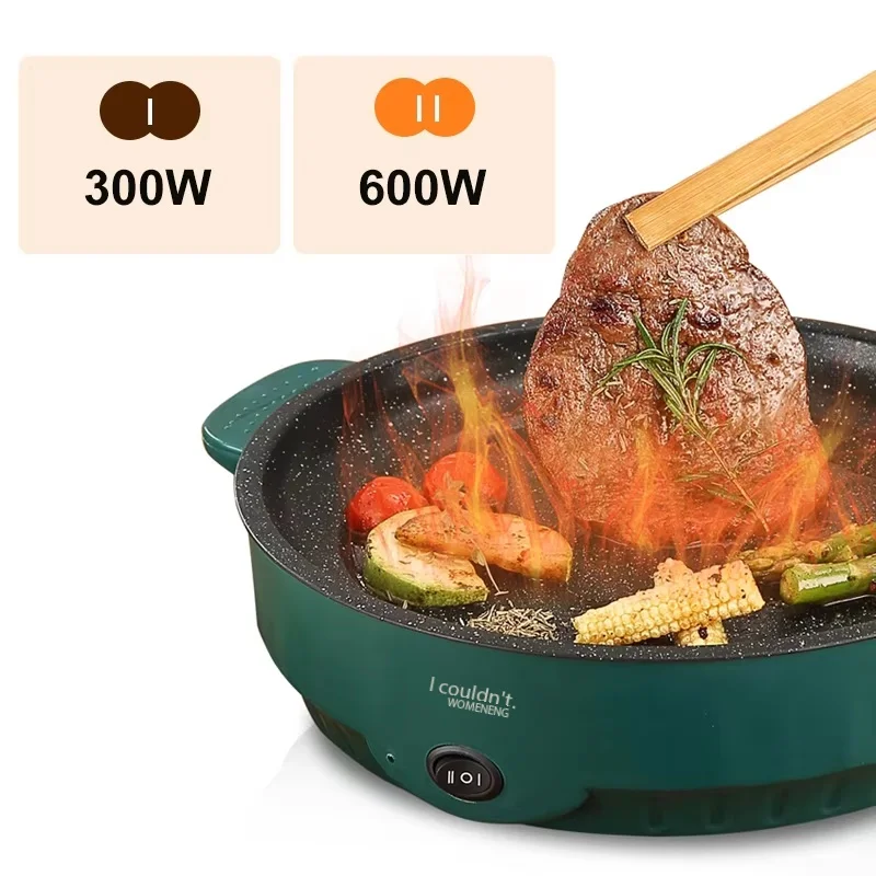 Panela Elétrica Multifuncional 220V Antiaderente para Fritar, Grelhar, Cozinhar Bife, Peixe e Omelete - Uso Doméstico
