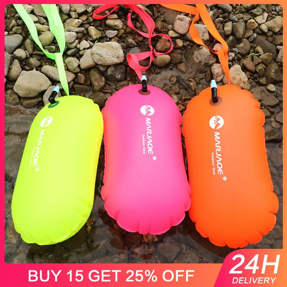 Swimming Safety Buoy With Seat Belt Inflatable Life-saving Swim Buoy PVC Inflatable Air Drying Bag For Swimming Pool Open Water