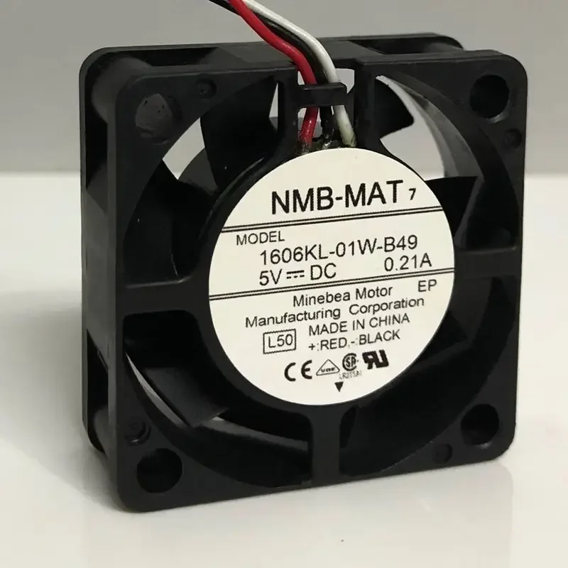 NMB-MAT 1606KL-01W-B49 L50 DC 5V 0.21A 40x40x15mm 3-Wire Server Cooling Fan