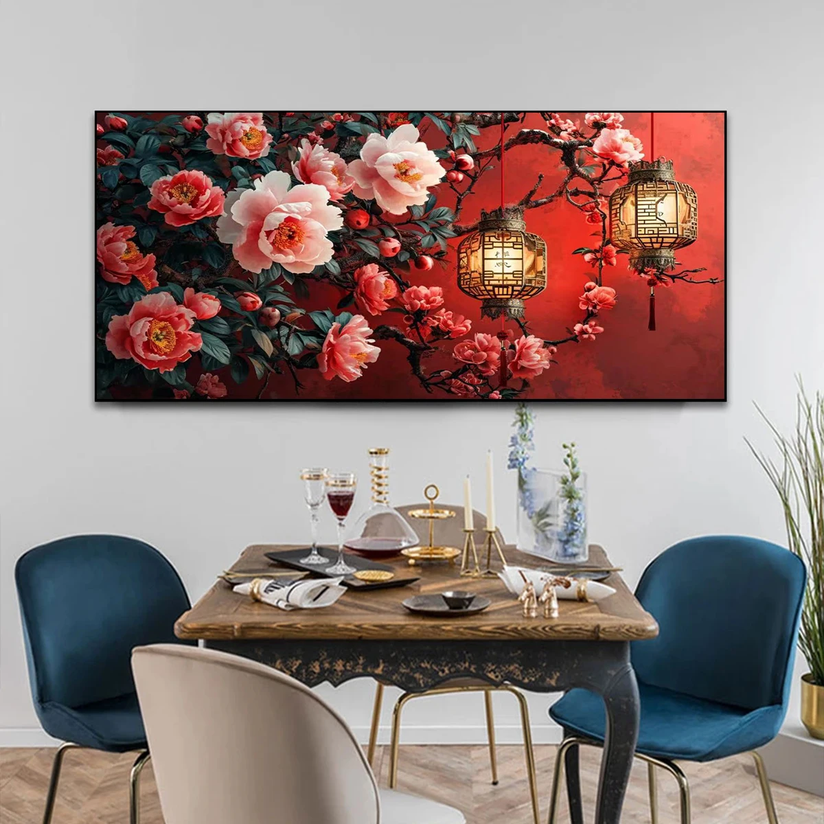 2024 New Arrivals 5D DIY Diamond Painting Flowers Bloom and Wealth Diamond Mosaic Large Size Embroidery New Year Home Decor