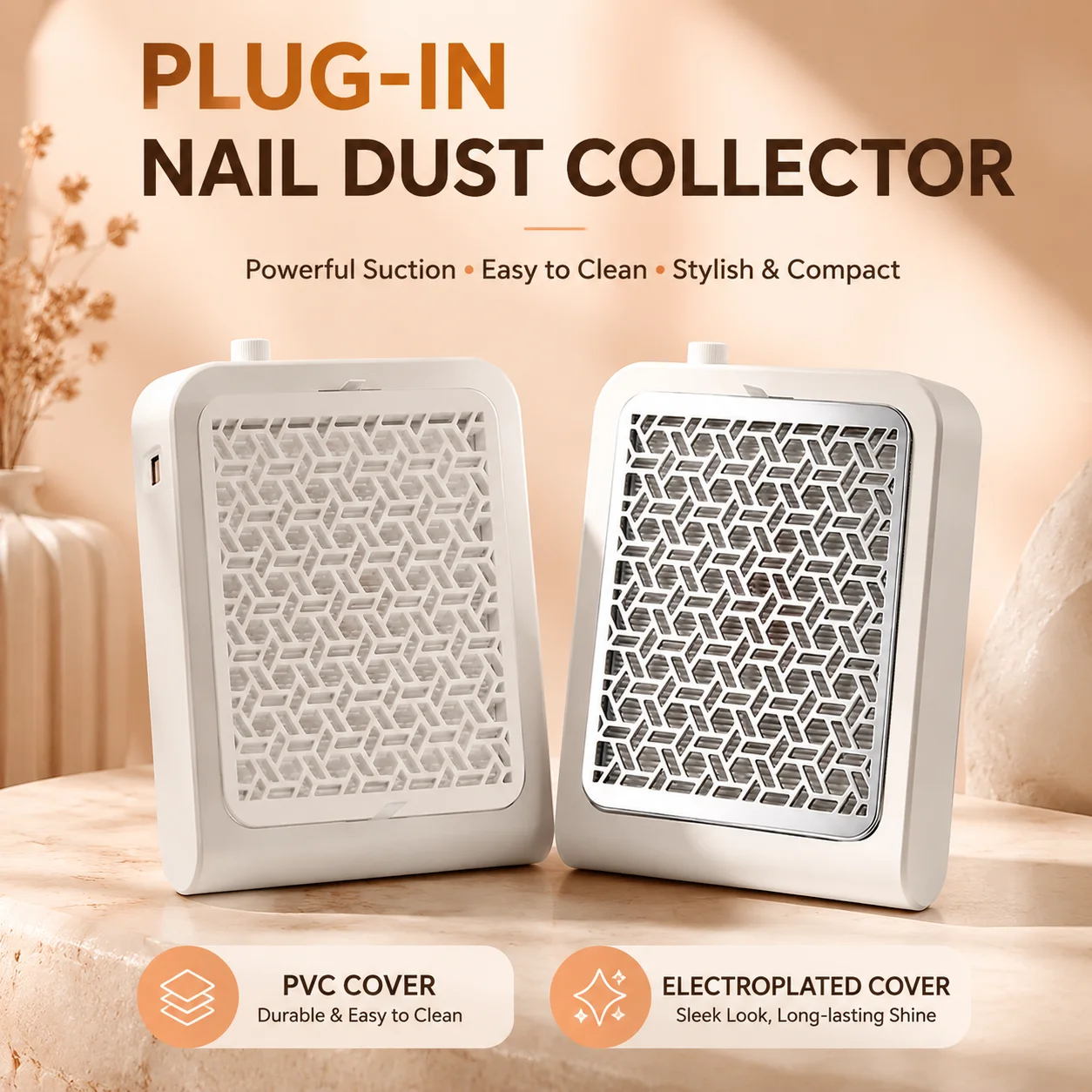 Quiet Nail Dust Extractor with Turbo Brushless Motor - Adjustable Suction, Low Noise Vacuum for Manicure, Pedicure, Salon & Home view 4