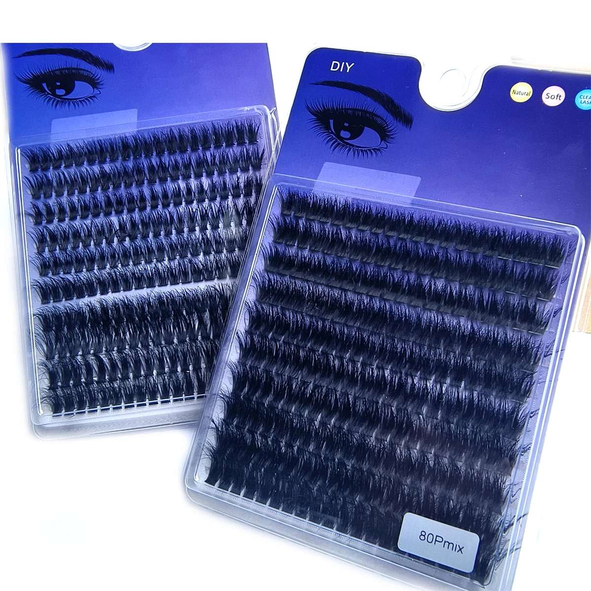 60D/80D Faux Mink Eyelashes 200pcs Cluster 0.07mm D Curling 10-18mm Mix Natural Eyelashes Extensio Individual Eyelash Cluster