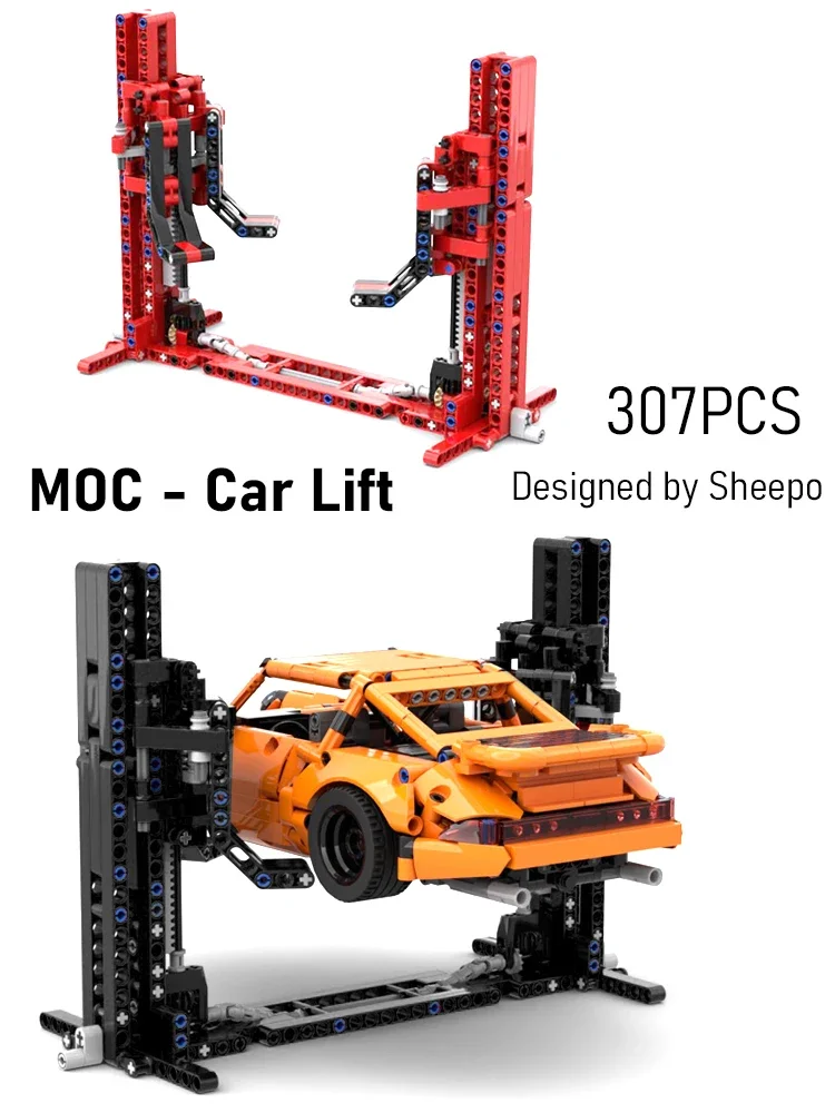 Compatibel 1:12 Modelset 307 PCS MOC Technische Autolift Bouwstenen High-Tech Montagestenen Educatief Kind Speelgoed Jongen Geschenken - afbeelding 2