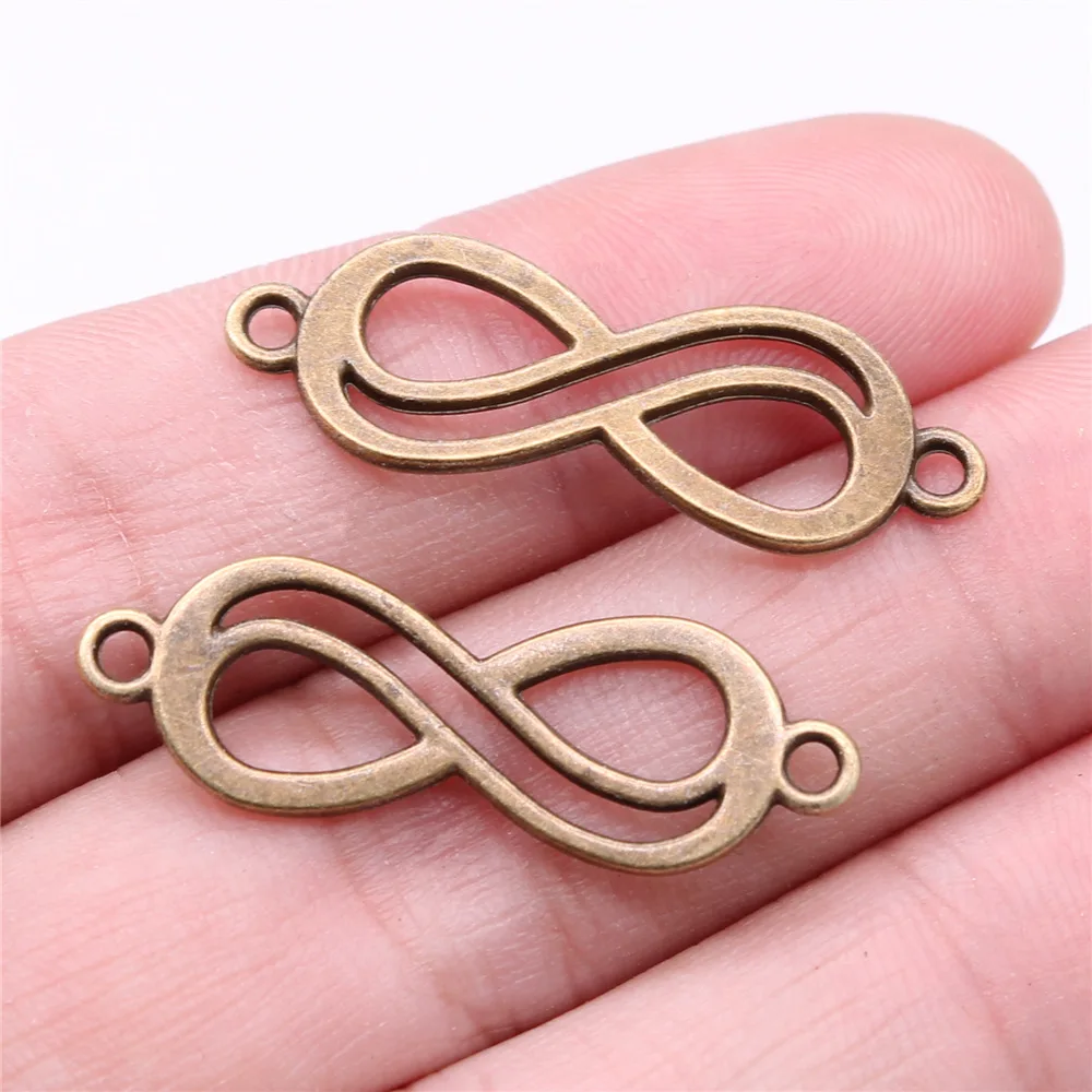 10pcs Infinity Connector Charms For Bracelet Making Vintage Antique Bronze Color image 4