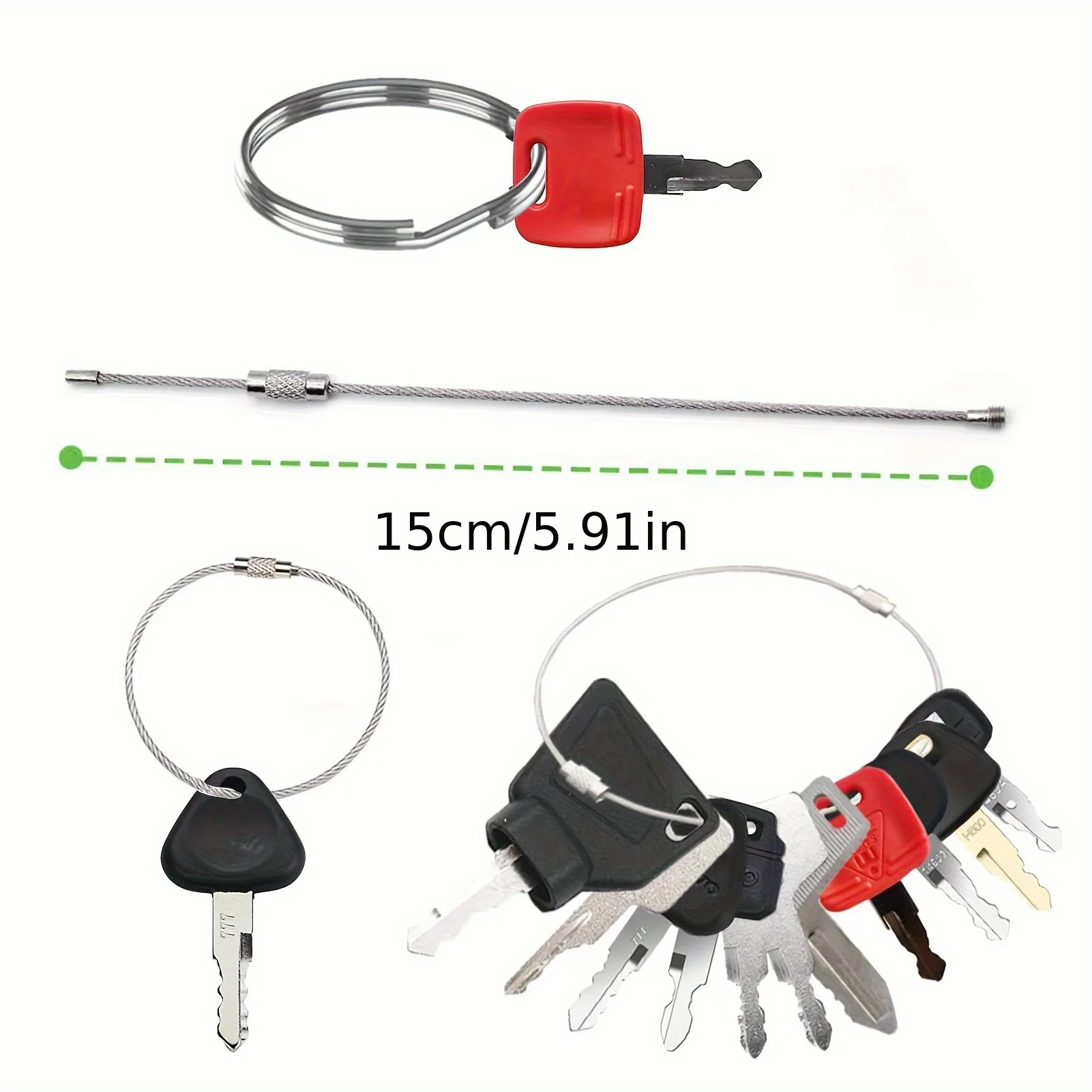 Construction Machinery Key Set 18 Pieces Excavator Key Set Blanks Replacement Wheel Loader Motorcycle Ignition Switch Universal