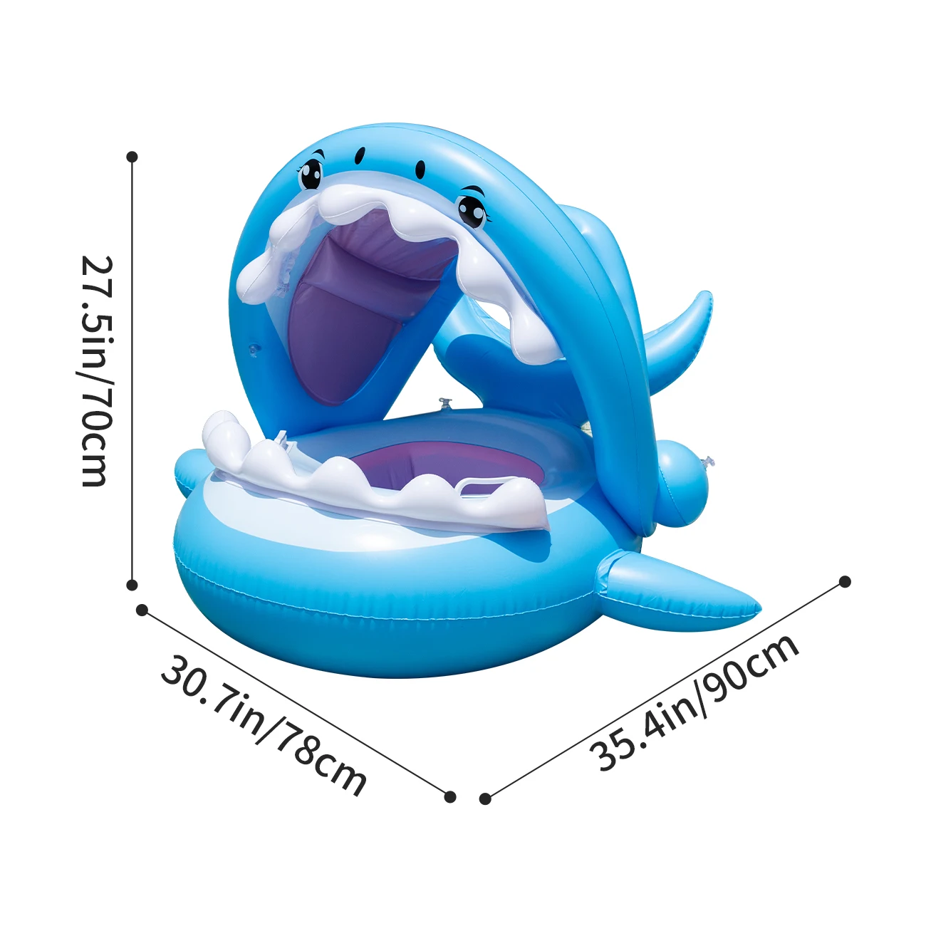 1PC Canopy Shade Shark Float Seat – ultimatives Sommerwasserspielzeug für Kinder, tragbarer und kindersicherer Poolschwimmer