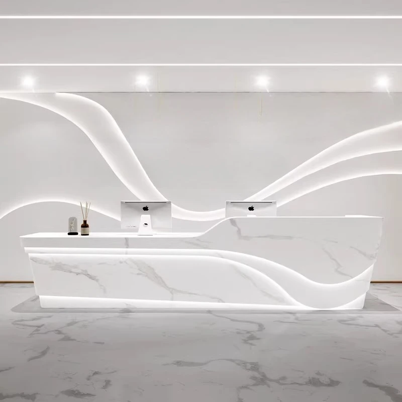Modern Executive Reception Desks Welcome Display Beauty Salon Reception Desks Luxury Design Mostrador Commercial Furniture