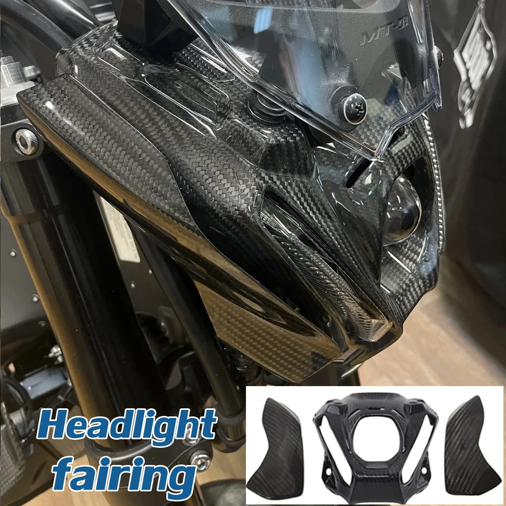 

Motorcycle Accessories for Yamaha MT09 Headlight Fairing Cover Cowl Front Nose Side Panel FZ MT 09 MT-09 2021 2022 Carbon Fiber