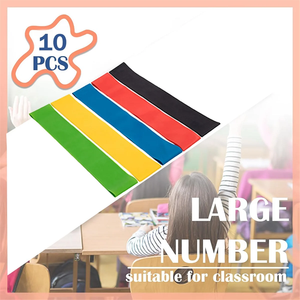 Tali kursi 10 Pak untuk anak-anak, dengan kaki gelisah, tali karet untuk kaki kursi untuk anak-anak, 11.8x2 inci