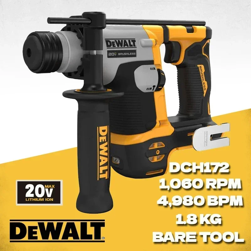 DEWALT DCH172 로터리 해머 키트, 20V 최대 브러시리스 모터, SDS 플러스 무선 전동 공구, Dewalt 충전식 임팩트 드릴, DCH172N