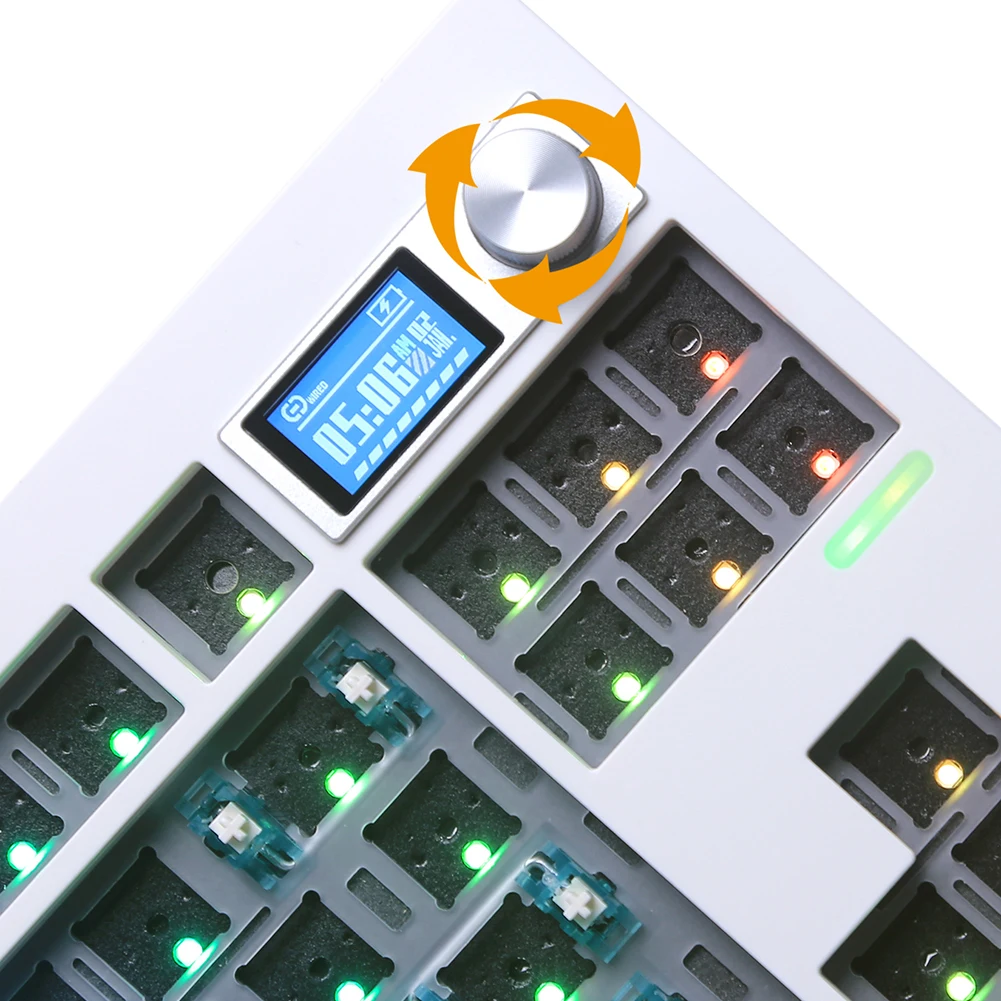 مجموعة لوحة مفاتيح ألعاب GMK87-Mechanical ، لوحة مفاتيح صامتة ، قابلة للبرمجة عبر المقبض ، شاشة للألعاب الإلكترونية ، المكتب ، 87 مفتاح