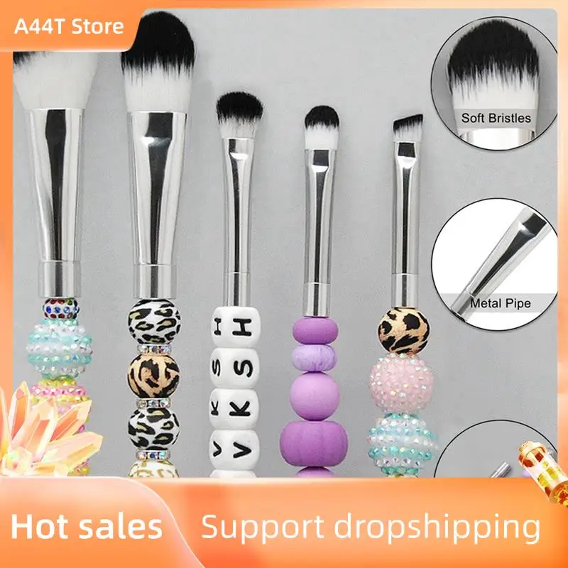 

A44T 6X Beadable Makeup Brushes Silicone Beads DIY Makeup Cosmetic Brushes Beaded Brushes Kit For DIY