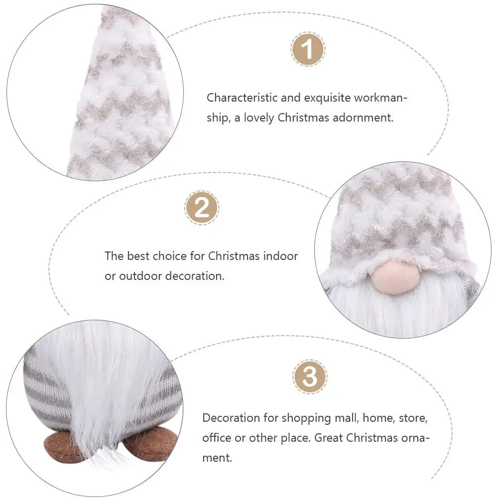 

2 Pcs Standing Decoration Lovely Holiday Tree Decorations Gifts Grey Party Adornment Christmas