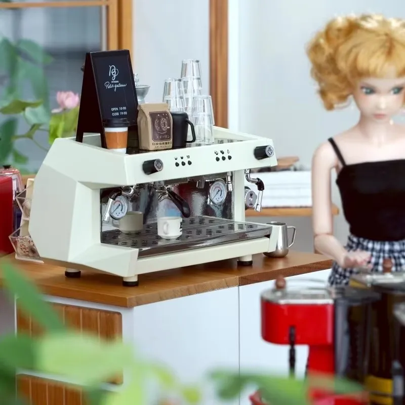 1/6 Dollhouse Vintage Miniatures Coffee Machine Shop  Props Scene Decoration BJD Blythe Soldier Lol Doll