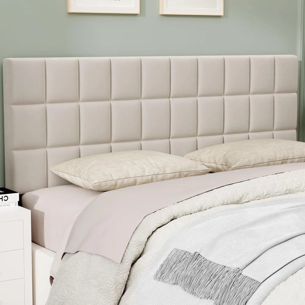 لوح رأسي معنقدة مع ارتفاع وعرض قابل للتعديل، لوح رأسي منجد قابل للطي مع أرجل معدنية لمقاس كينج #1