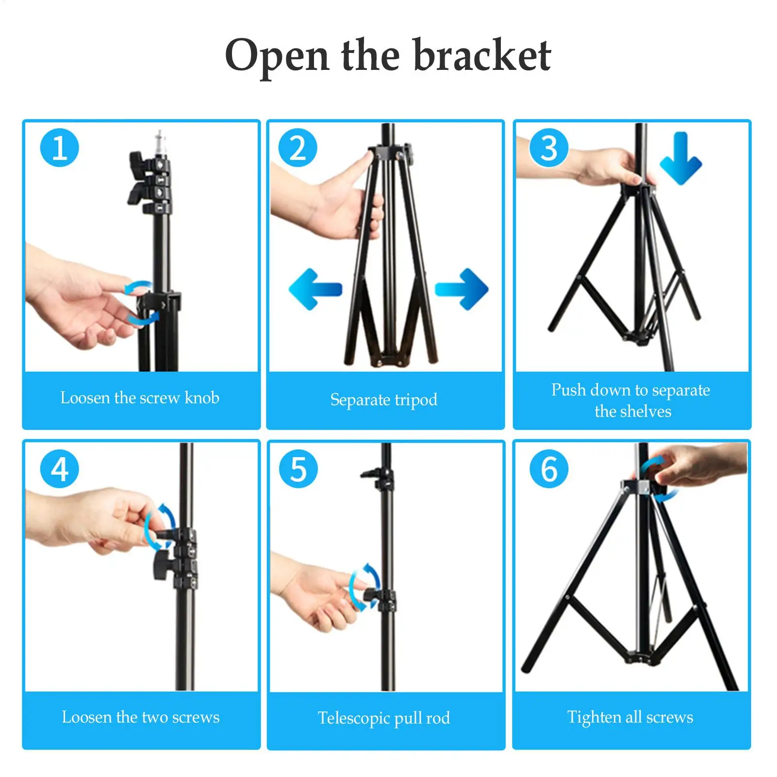 2m Campinglight Stand Folding Telescoping Tripod Adjustable Lightweight metal Floor Lamp Holder Tripod Camping Accessories view 5