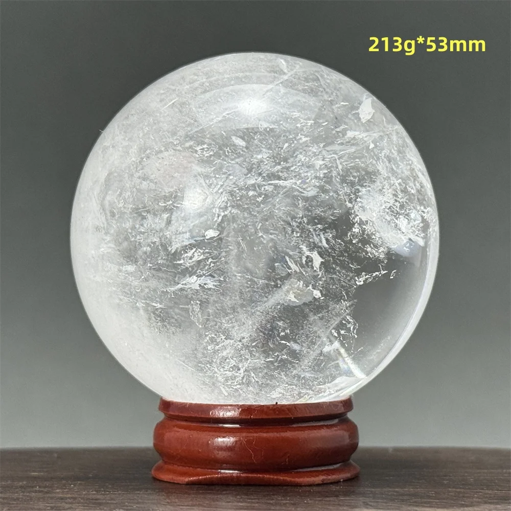 Imagem -05 - Transparente Quartz Crystal Ball Aura Feitiçaria Meditação Energia Casa Escritório Decoração do Aquário Natural Branco