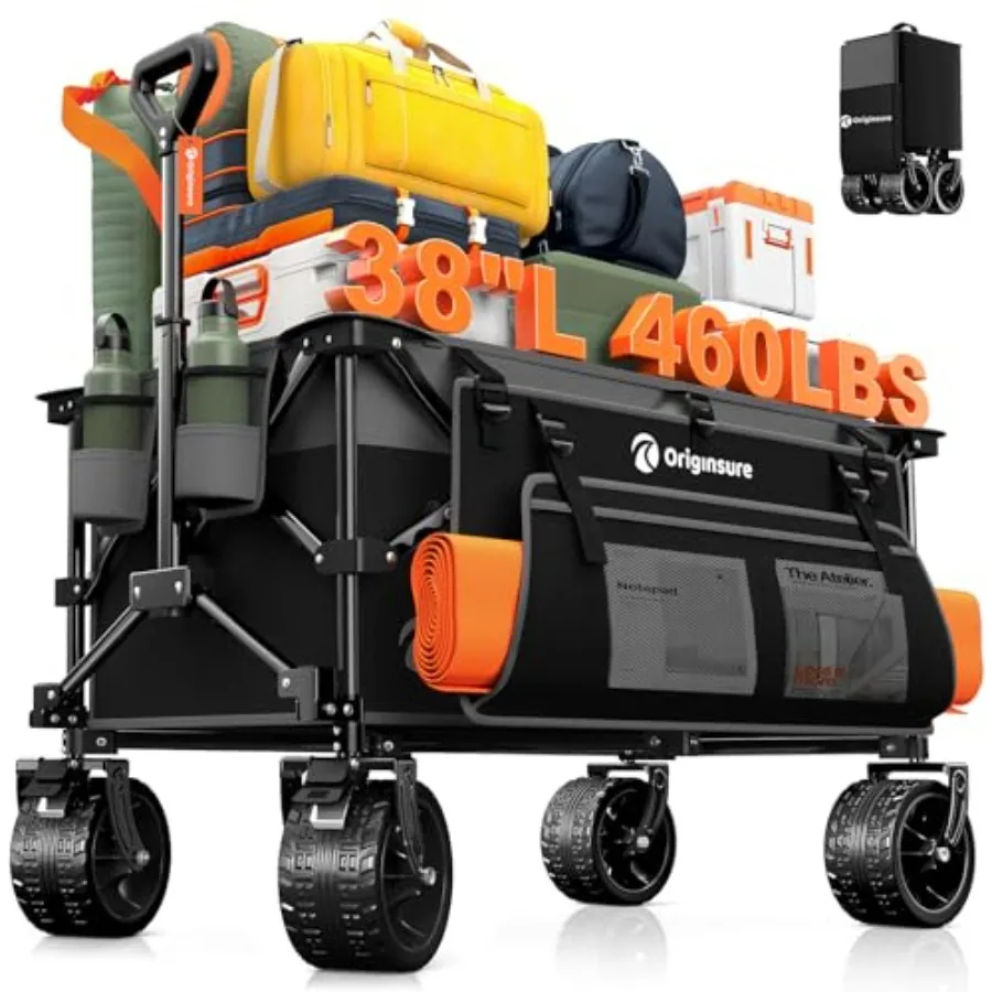 

Складная тележка-вагон 220 л, грузоподъемность 460 фунтов, сверхпрочная, с большими внедорожными колесами, для покупок и пляжа