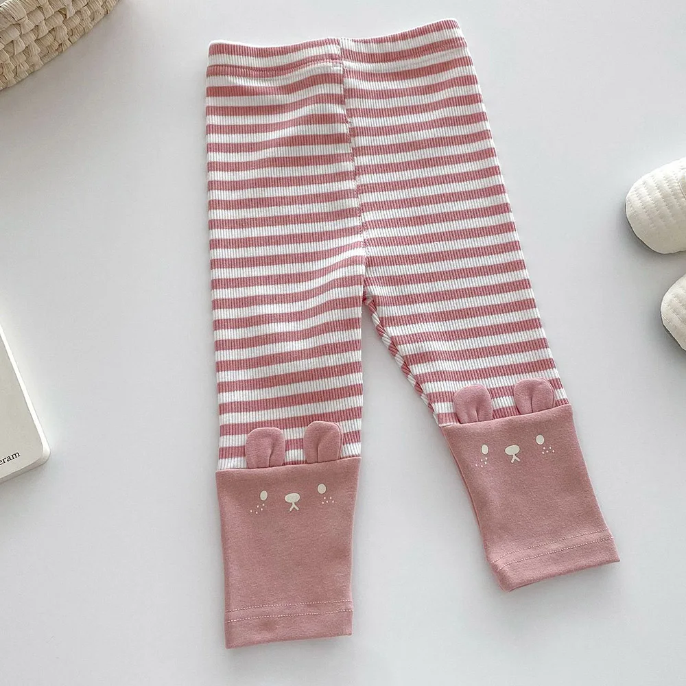 

Girls Cotton Pants Striped Solid Color Patchwork Spring Autumn Toddler Clothes Fashion Kids Leggings For Girls