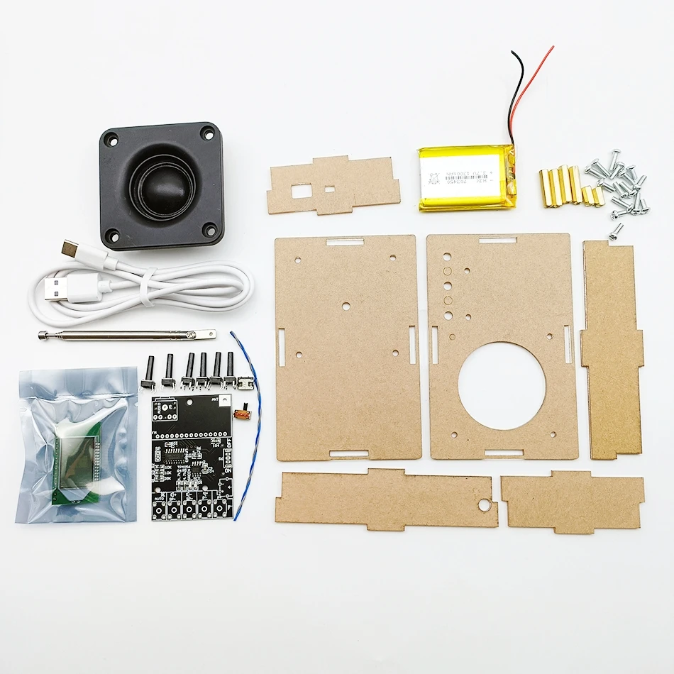 قابلة للشحن لتقوم بها بنفسك عدة إلكترونية DSP راديو FM استقبال وحدة 76-108MHz لتقوم بها بنفسك راديو المتكلم عدة تردد تعديل شاشة LCD