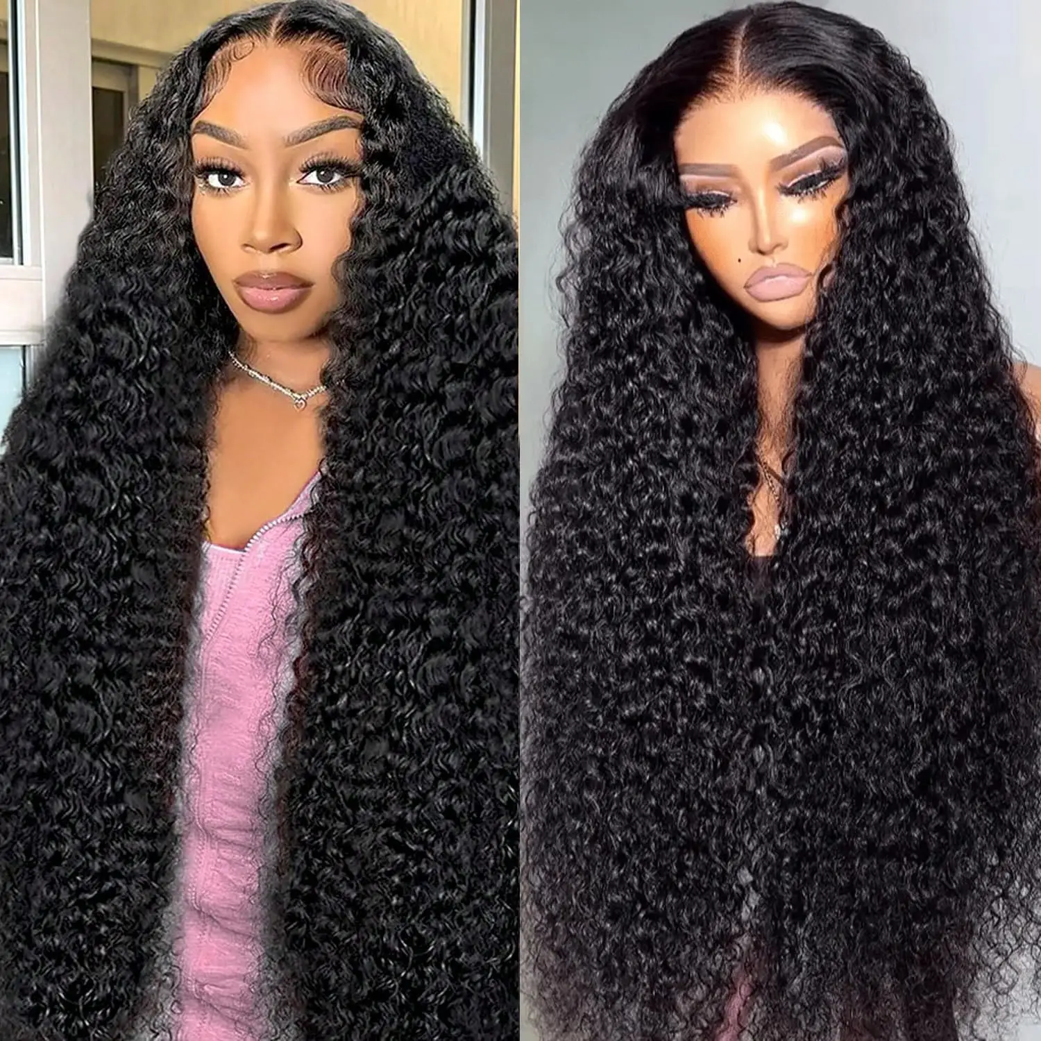 

Deep Wave 13x4 13x6 HD Transparent lFrontal Wig Deep Curly Lace Front Human Hair Wigs For Women Brazilian Closure Wig