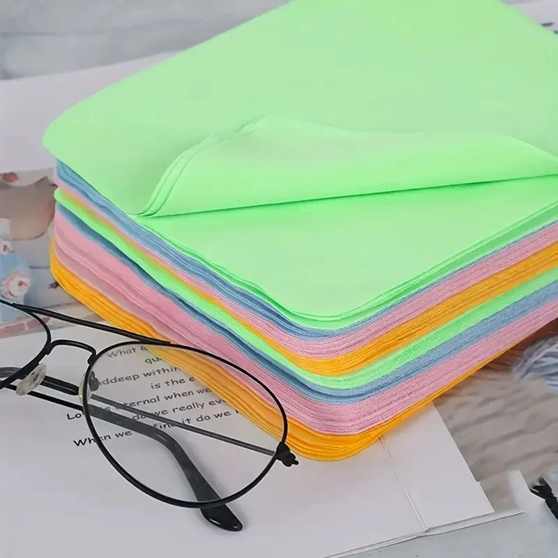 

Solid Color Microfiber Glasses Cleaning Cloth High Quality Soft Chamois Eyeglasses Lens Clothes Phone Screen Cleaning Wipes