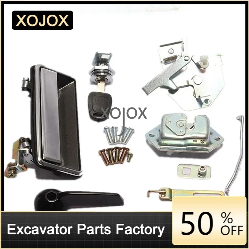 

XOJOX For Daewoo Doosan excavator DH55 Cab door lock assembly outer-inner handle lock block lock cylinder High quality parts