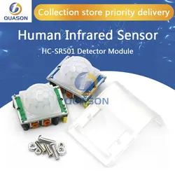 Módulo Detector de Sensor de movimiento PIR infrarrojo, ajuste de HC-SR501, para arduino, kits, 1 ud.