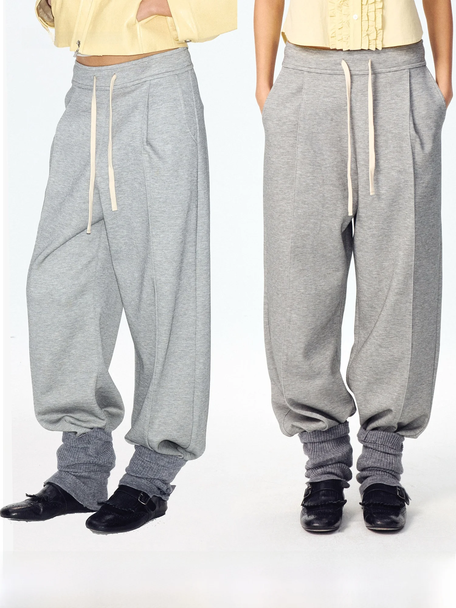 

Classic Curried Low Waist Dstring Straight Leg Pants Women's Casual Sweatpants Asymmetric Commute High Waist Long Pants