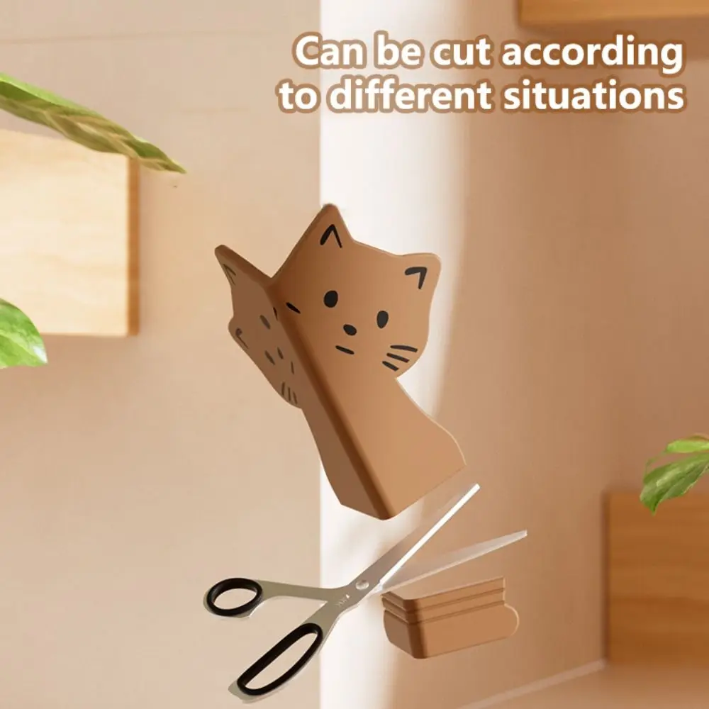 かわいい猫の形のスカート保護ストリップ安全自己粘着シリコーン衝突パッドソフト漫画壁コーナープロテクターリビングルーム