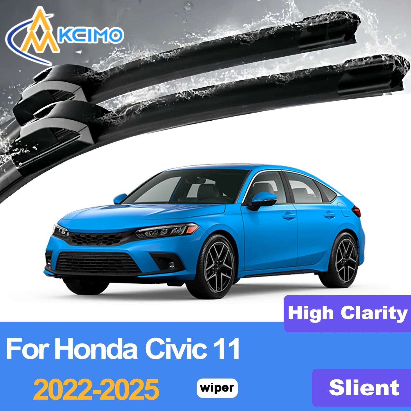 

KCIMO 2PCS Front Windshield Wiper Blades For Honda Civic 11 FE1/FE2/FE4 (sedan) FL1/FL2/FL4 (hatchback) FL5 (Type R) 2022-2025