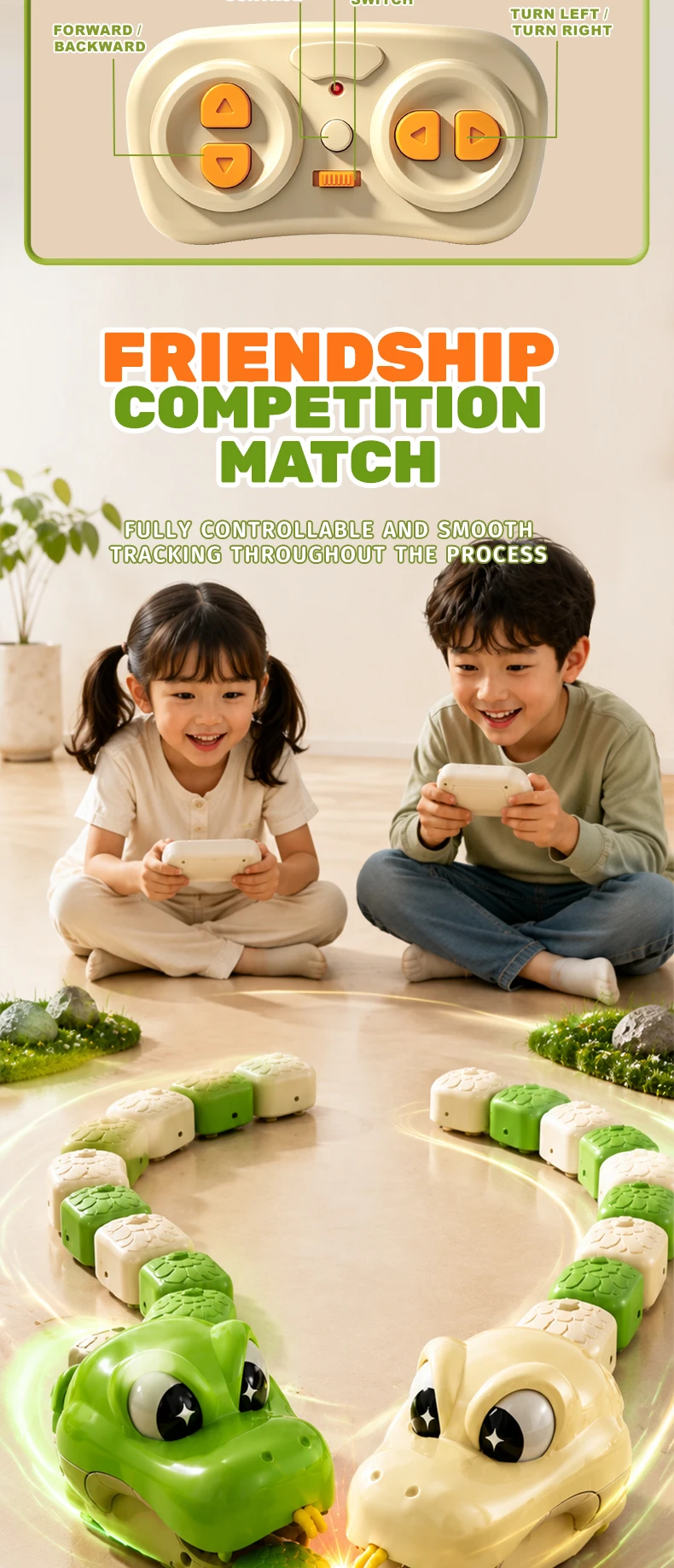 2026 Magnetisches Schlangenspiel mit Fernbedienung, interaktives 3D-Klassiker-Wachstumsspiel für zwei Spieler, für Unterhaltung zu Hause und auf Partys – Detail 5