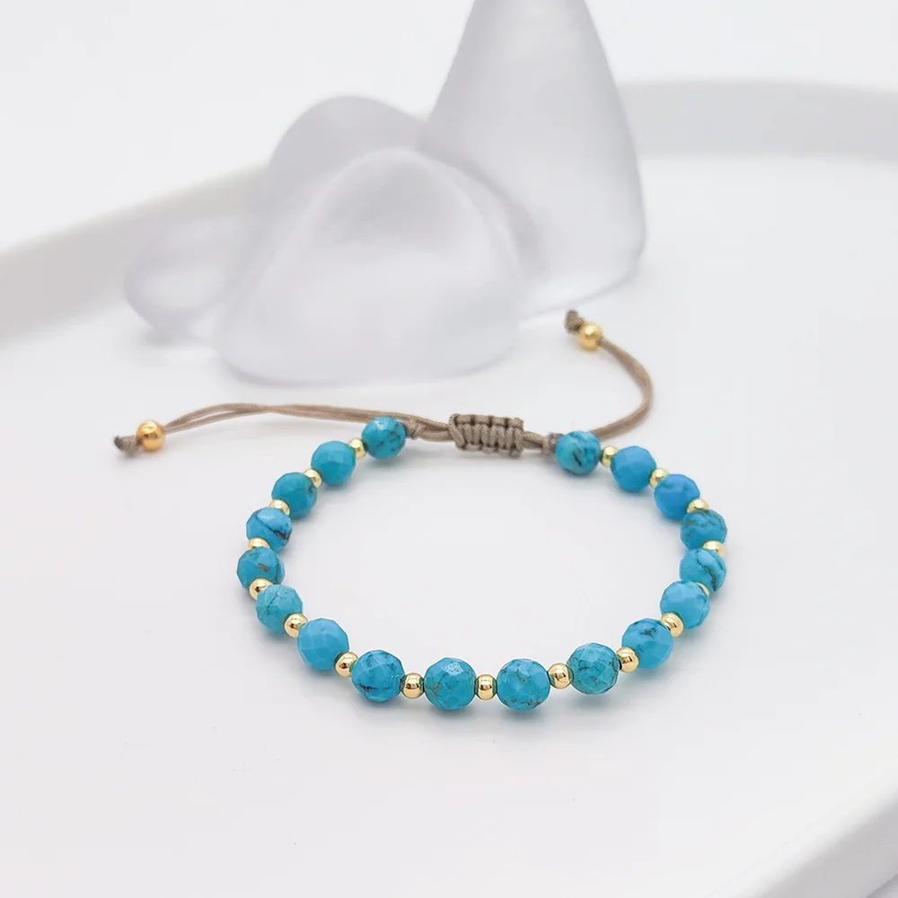 Rice bead bracelet Natural stone Originality Bohemia Turquoise Hand knitting Adjustable Female Fashion Simple Beaded bracelet