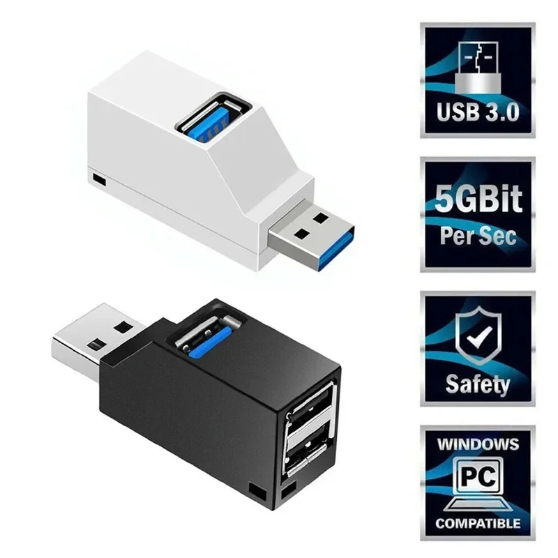 3-in-1 USB HUB USB 3.0 Adapter USB Docking Station USB Splitter Extender OTG Adapter 5Gbps High Speed for PC Laptop Macbook