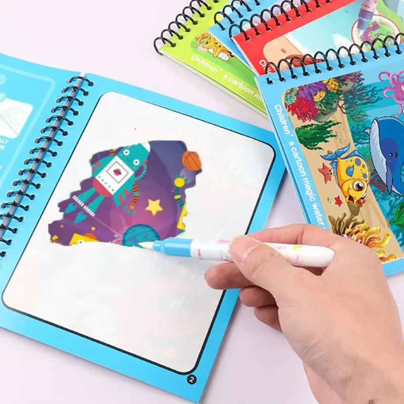 NUOVI libri di disegno ad acqua magica per bambini Libri da colorare Giocattoli di pittura per bambini Compleanno Natale Regalo di Capodanno per ragazzi e ragazze