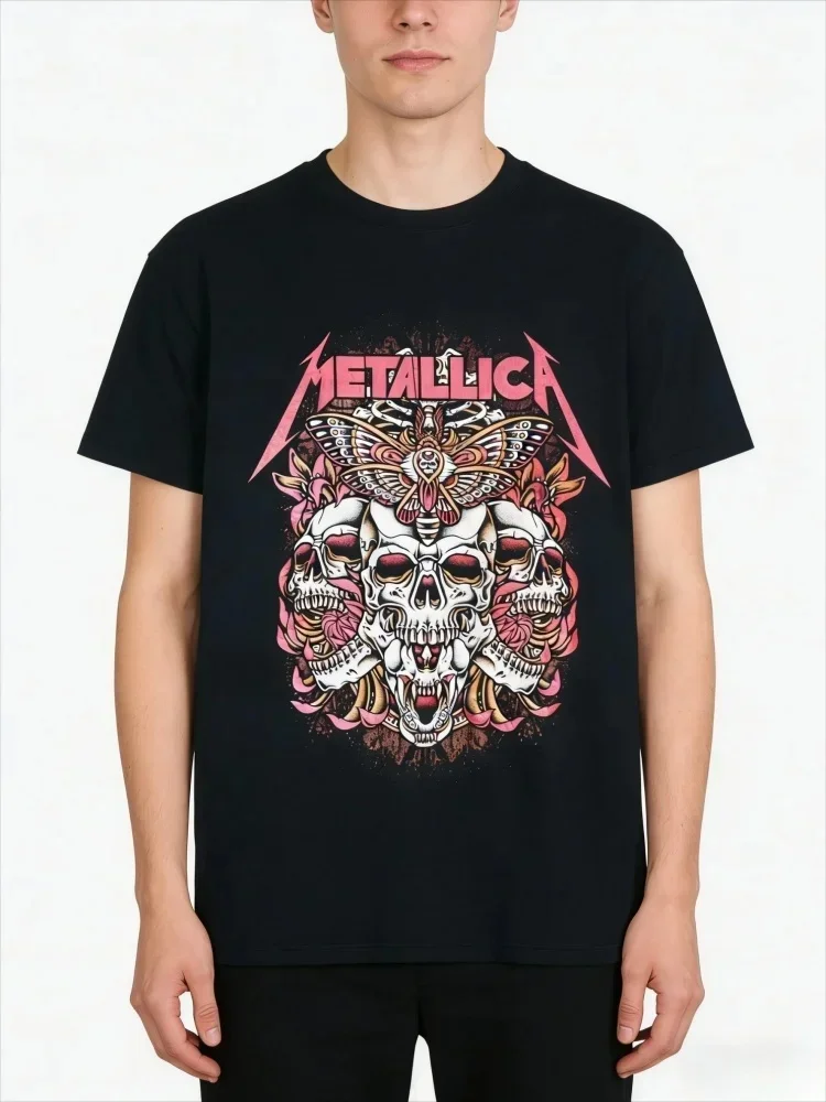 Rock Band Metallica New Album Cover T-shirt Men and Women Summer Gothic Clothing Fashion Round Neck Short Sleeved Top Streetwear