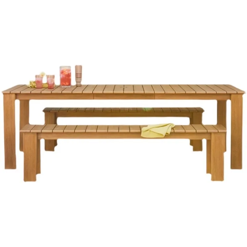 

Garden teak tables and chairs, outdoor leisure, furniture combination, waterproof and sun protection