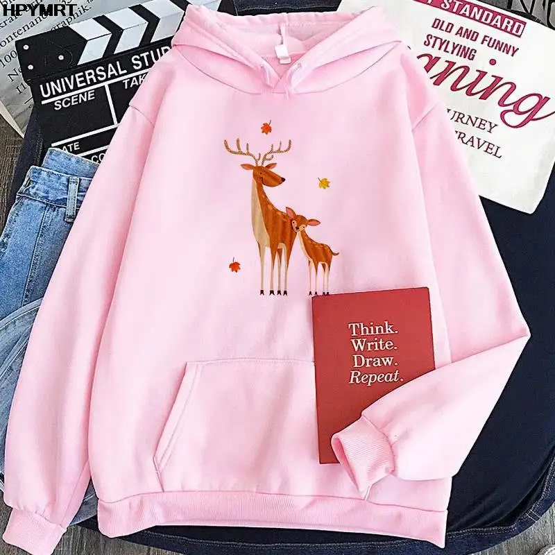 

Ladys girl Kawaii streetwear spring autumn winter long sleeves Hooded Tops Women cute cartoon animal graphics Casual Sweatshirt