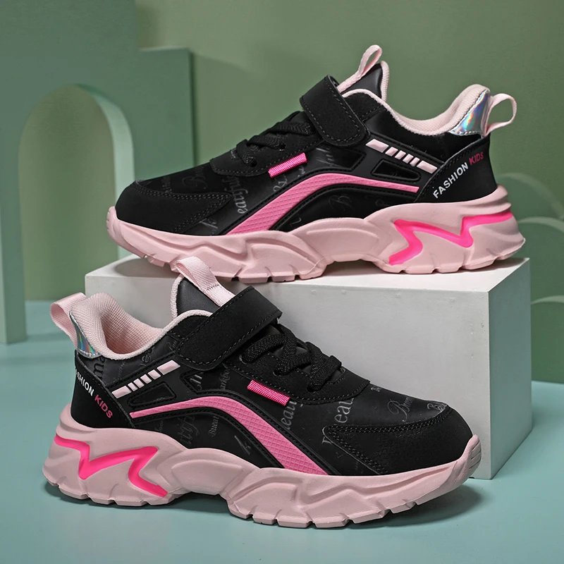 Mädchen-Turnschuhe, modisch, rutschfest, lässig, flach, Laufschuhe für Schüler, Kinder, Outdoor-Sport, Wanderschuhe, Größe 28–39 – Detail 3